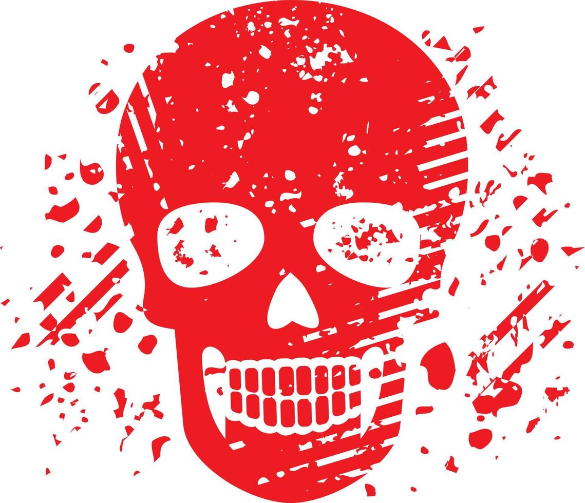 Signo gótico con calavera, camisetas de diseño vintage grunge vector