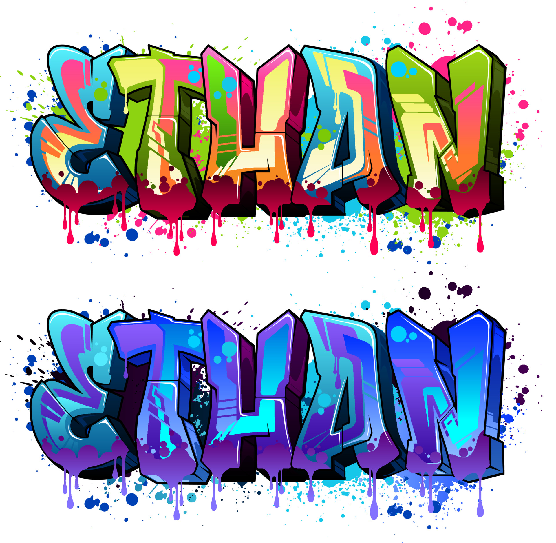 Graffiti Styled Name Design Ethan Vector Art At Vecteezy