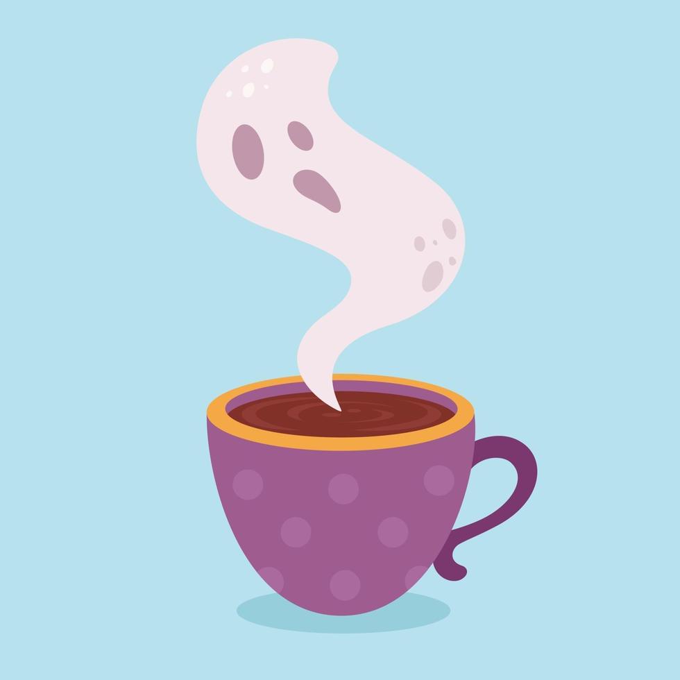 Halloween drink with ghost. Happy Halloween, trick or treat vector