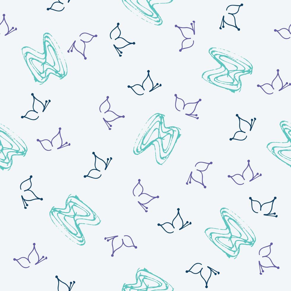 Hand-drawn icons and a seamless sewing pattern vector