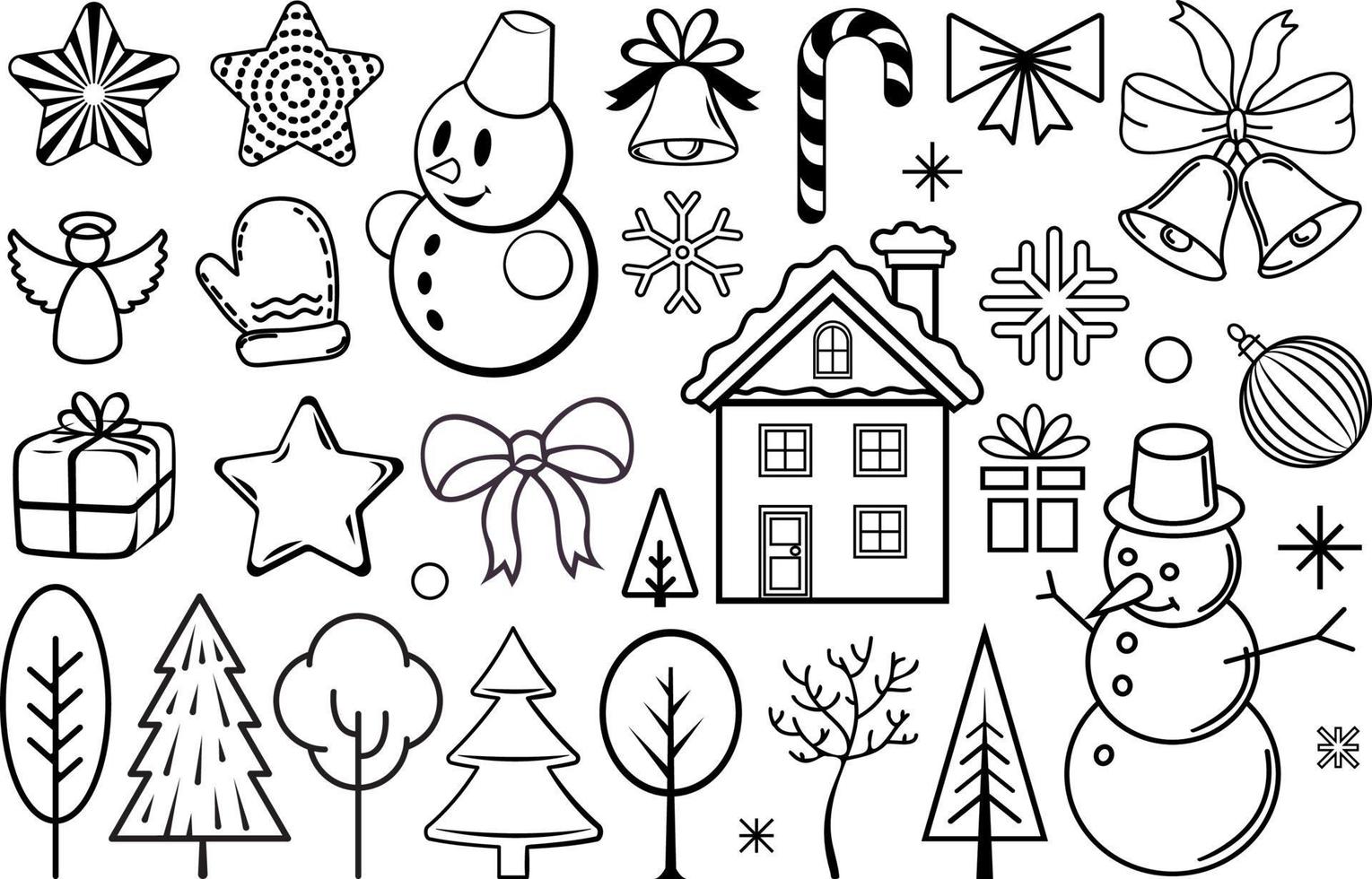 Christmas design elements. Christmas decorations and illustration set. Decorative ornaments and icons for your design projects as flyers, banners, postcards, posters, greeting cards, invitations etc. vector