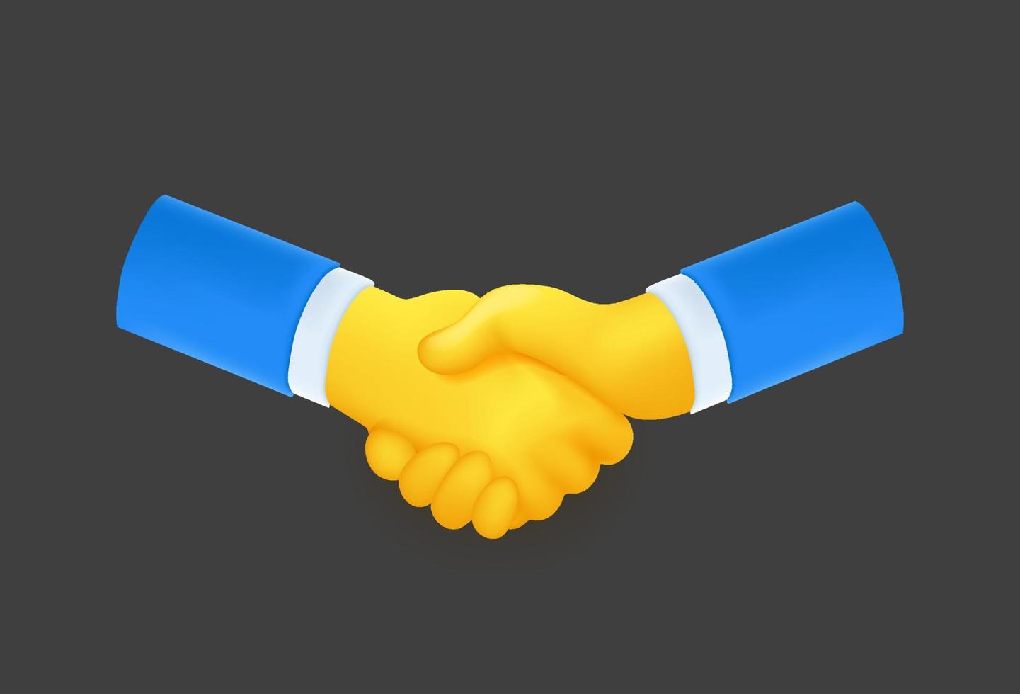 Agreement via two businessmen. 3D style vector illustration