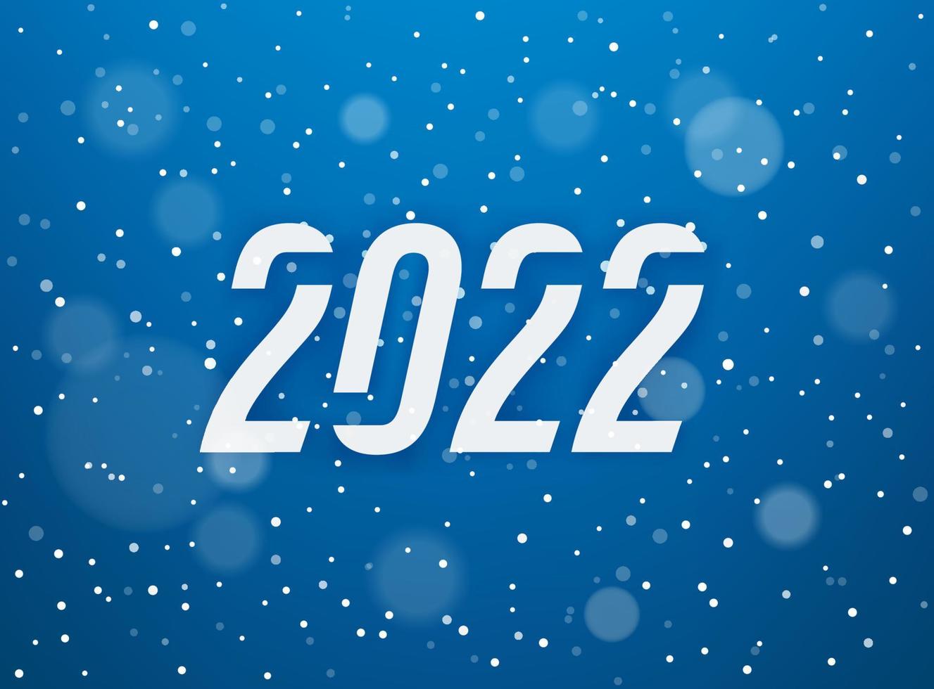 Happy new 2022 year greeting card with snowfall vector