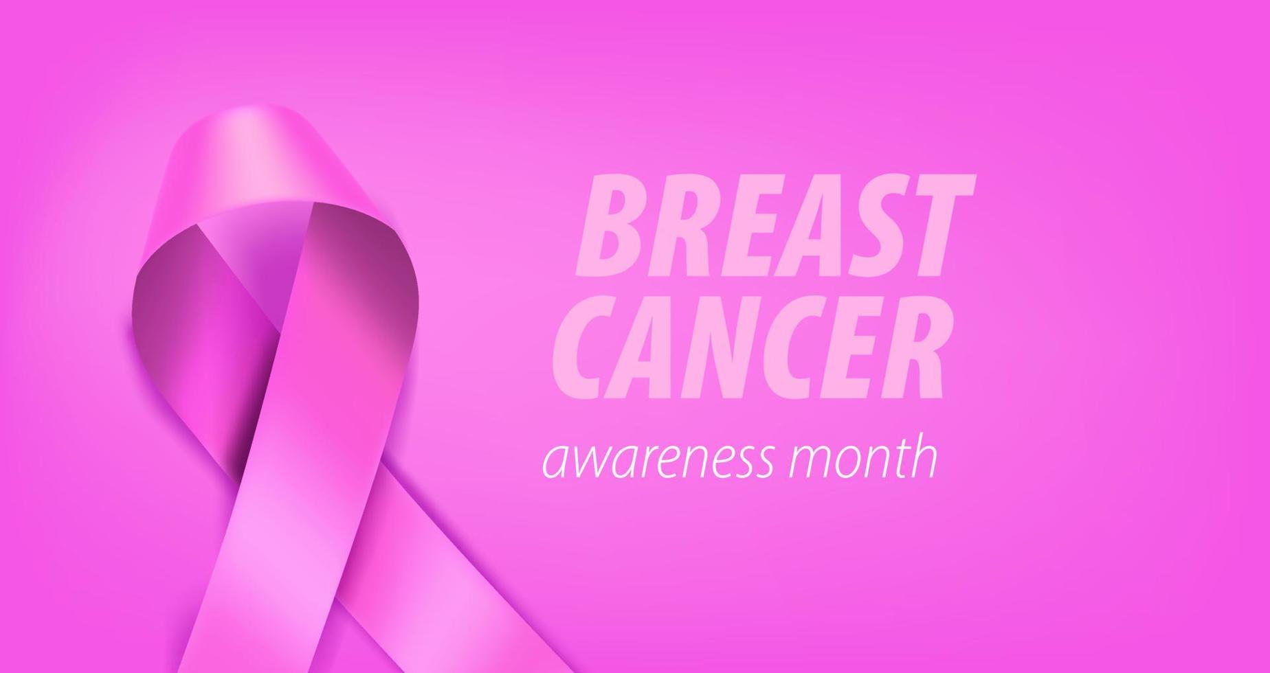 Breast carcer awareness vector banner with copy space