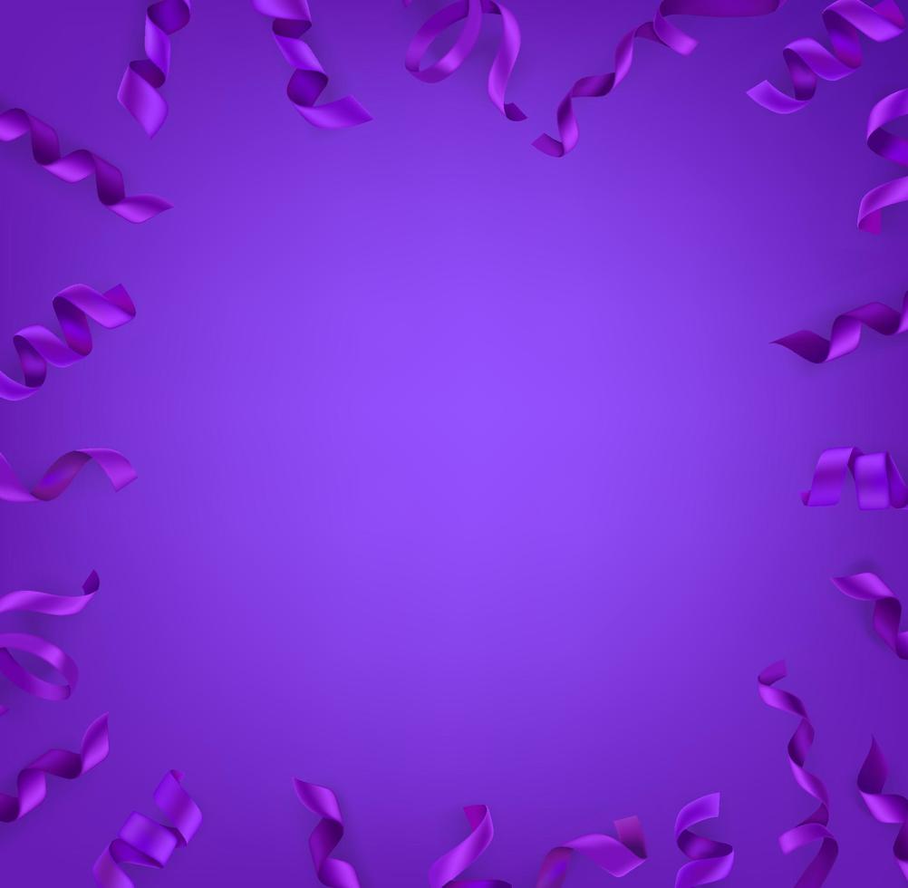 Abstract violet background with silk ribbons vector