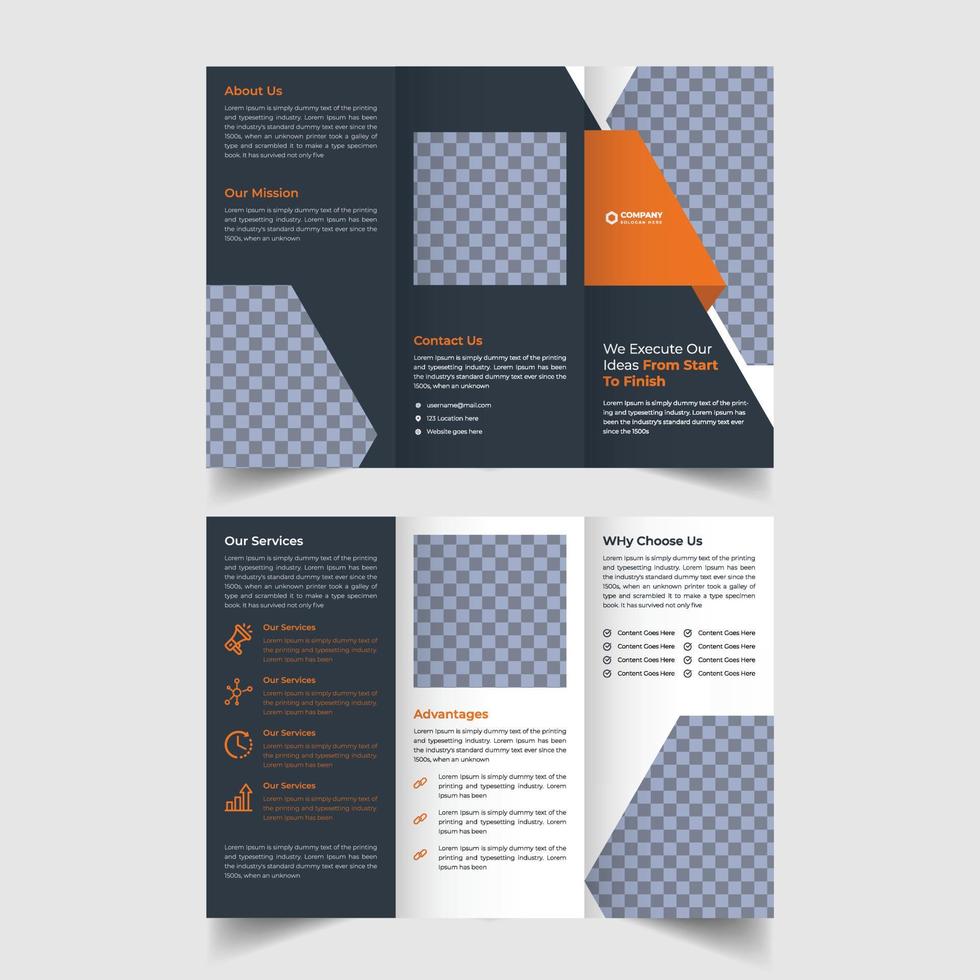 Corporate business service or multipurpose trifold brochure design vector