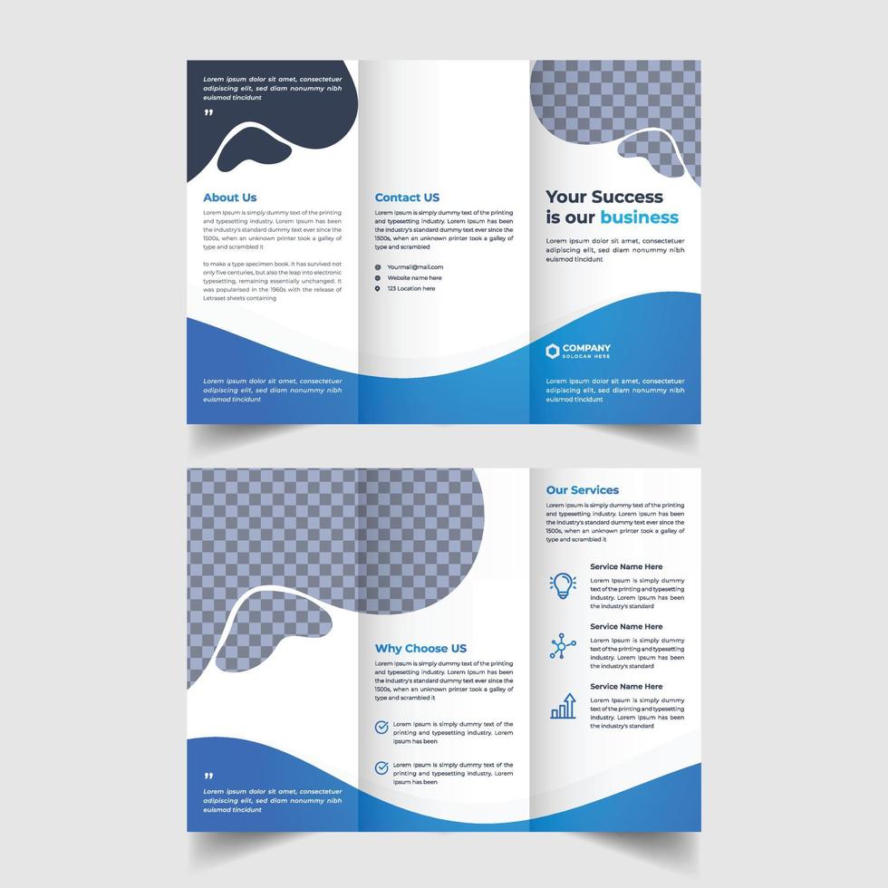 Corporate business service or multipurpose trifold brochure design vector