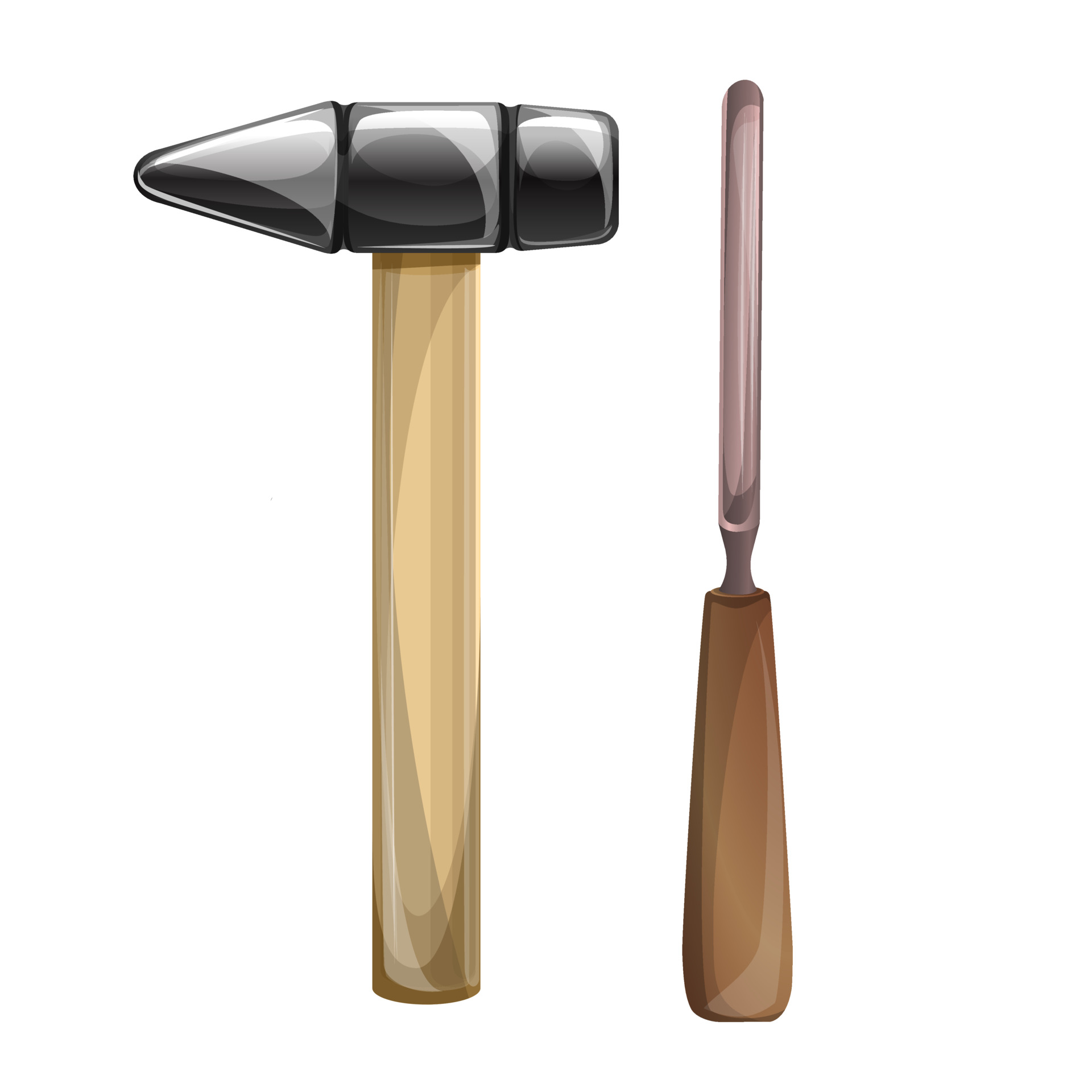image of a hammer and chisel auxiliary tool 3495077 Vector Art at Vecteezy