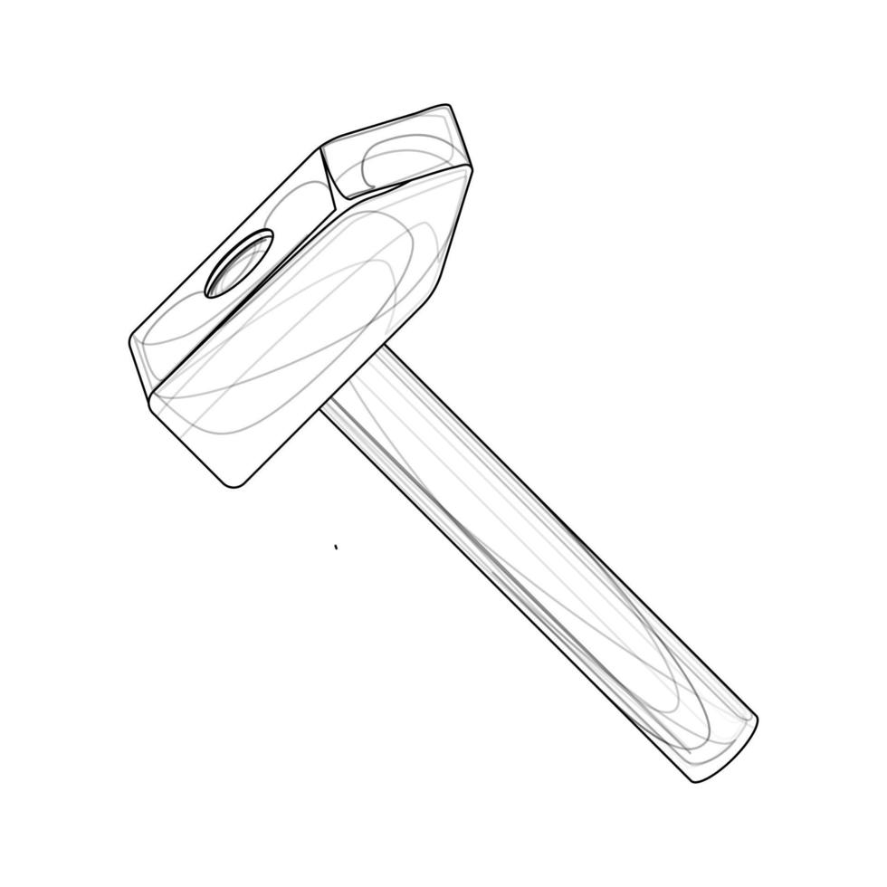 Wimage de un martillo aislado sobre fondo blanco. vector