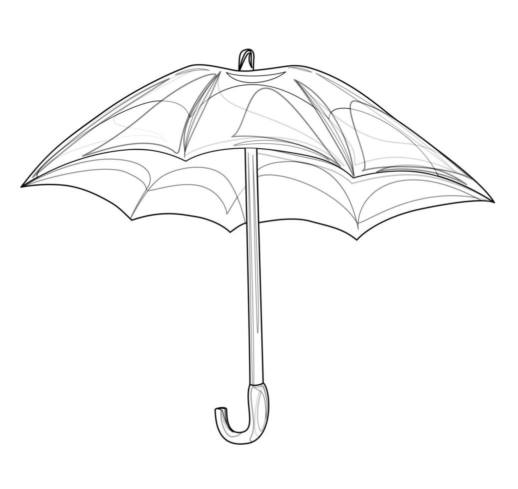 Weimage of an open umbrella in lines concept vector