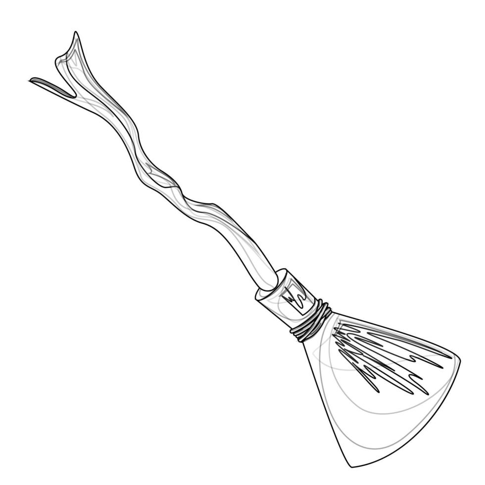 WebVector image of a broom in detailed lines vector