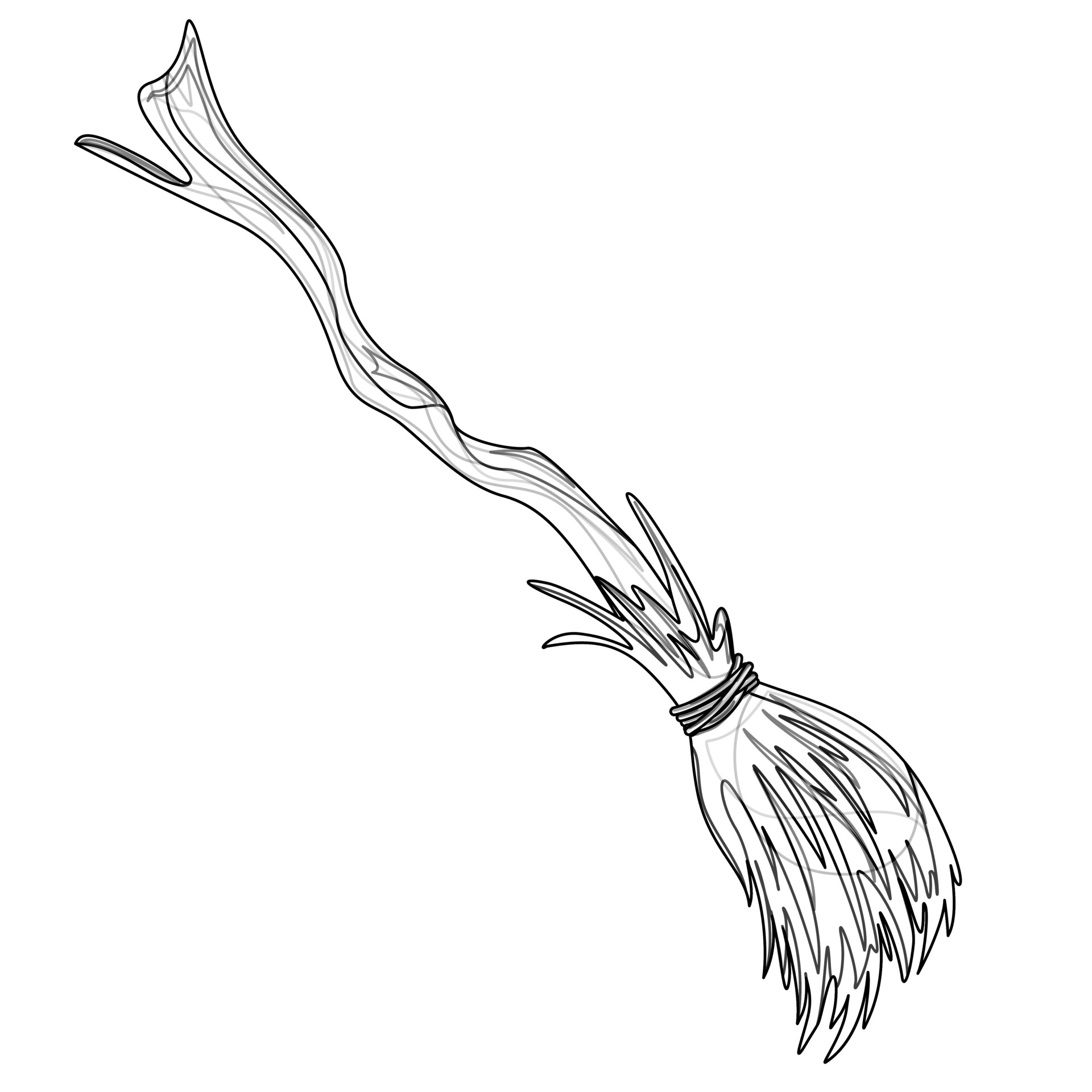 Vector image of a broom in detailed lines 3495091 Vector Art at Vecteezy
