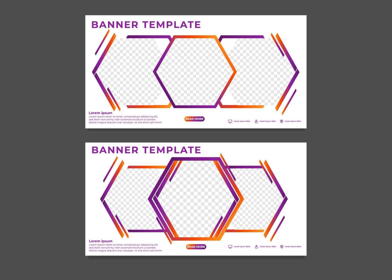 hexagonal gradient business banner template vector