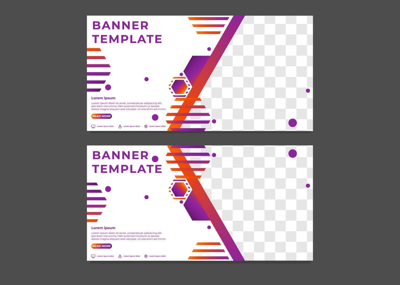 hexagonal gradient business banner template vector