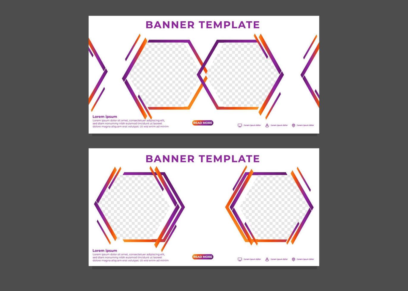 hexagonal gradient business banner template vector