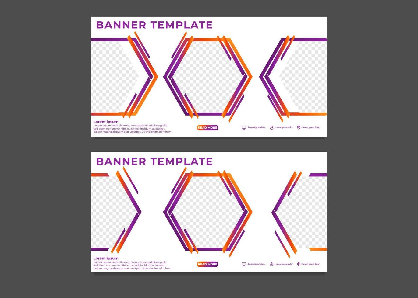 hexagonal gradient business banner template vector