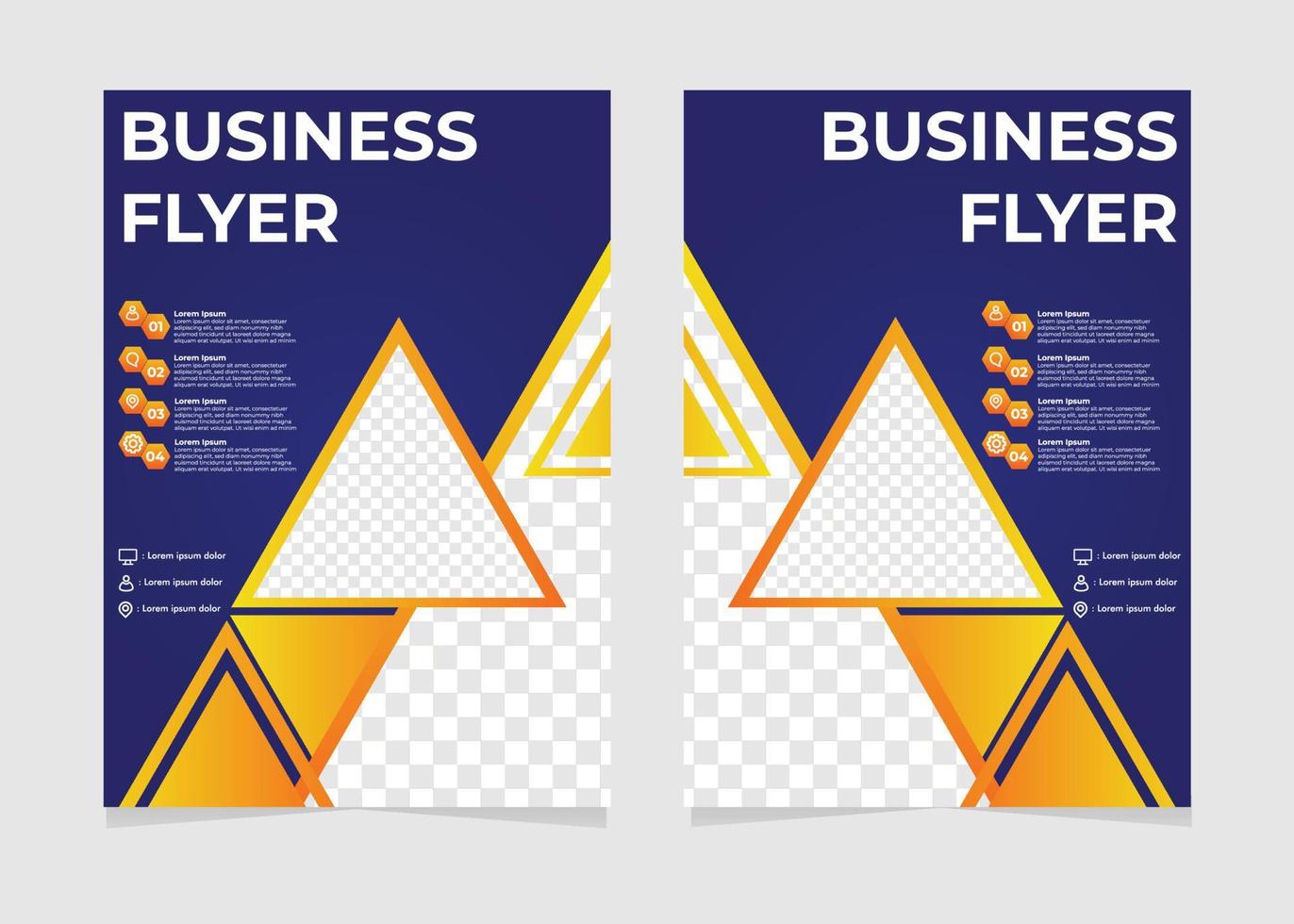 abstract gradient triangle gradient business flyer template. vector