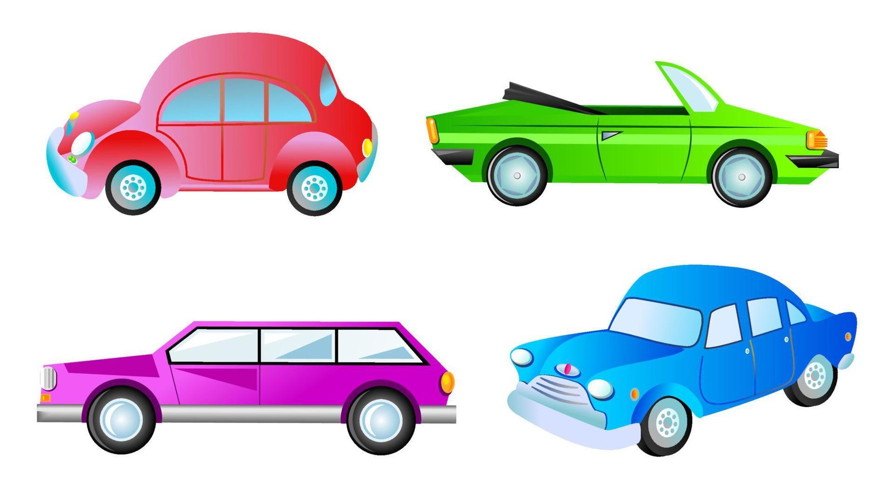 A Set of Generic Mixed Motor Car Vehicles vector