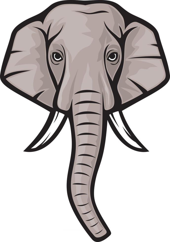 cabeza de elefante indio vector