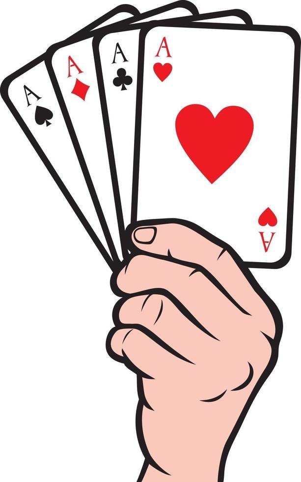 Hand Holding Playing Card vector