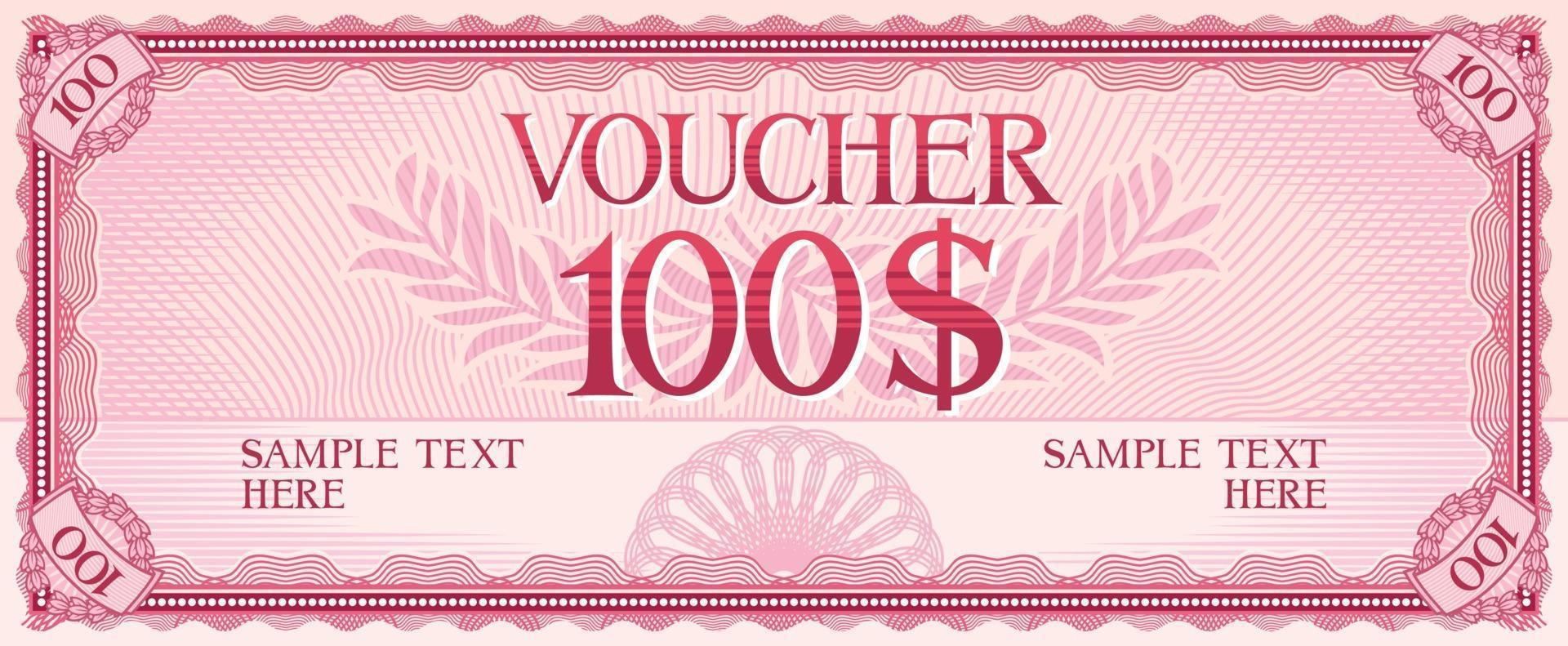 Voucher Hundred Dollars vector