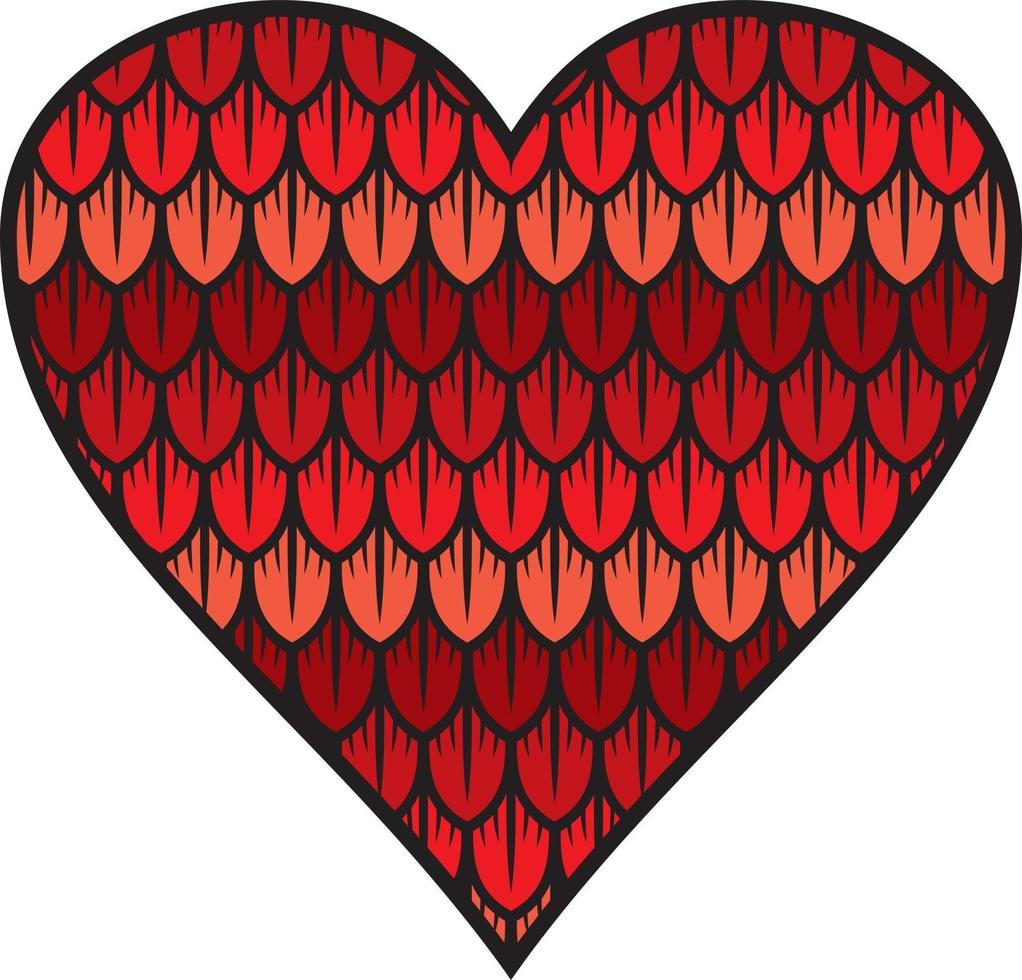 Dragon Scales Heart vector