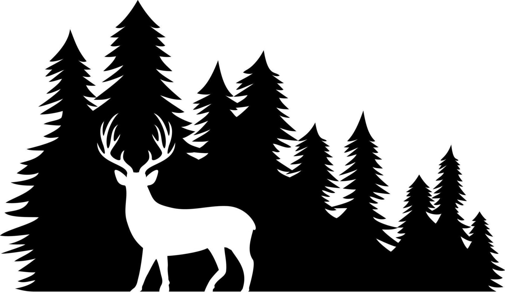 Deer in Forest vector