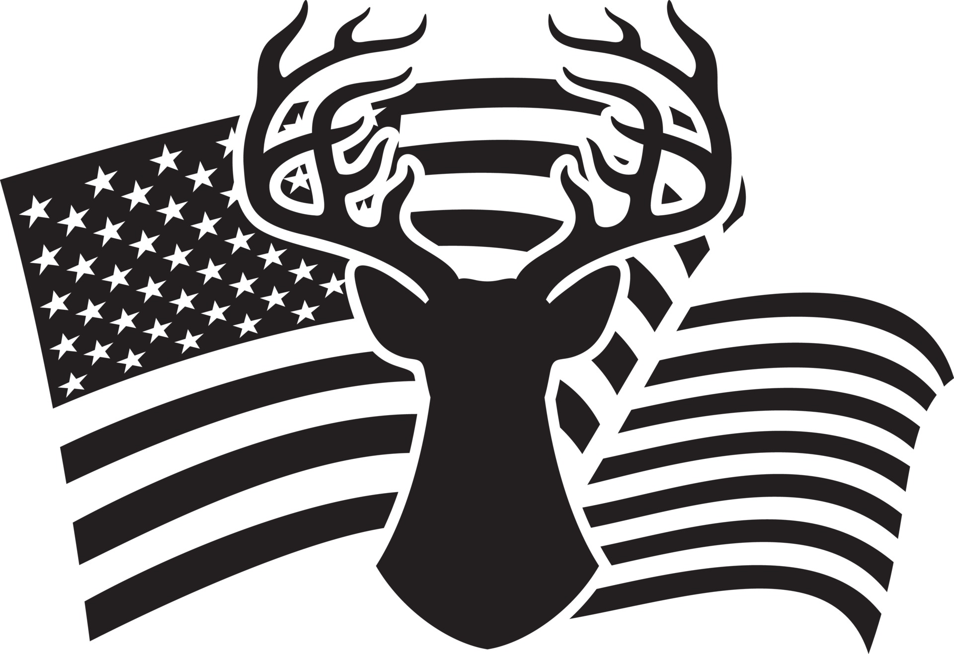Deer Head and USA Flag 3495459 Vector Art at Vecteezy