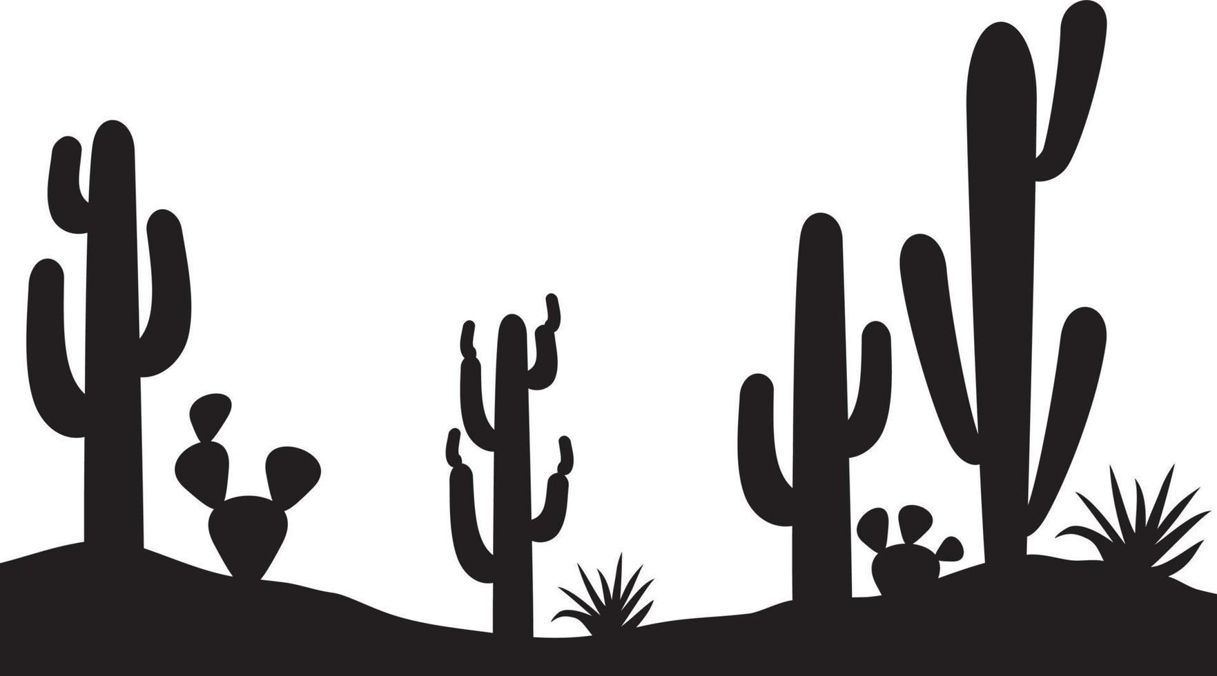 Landscape with Cactus Plants vector