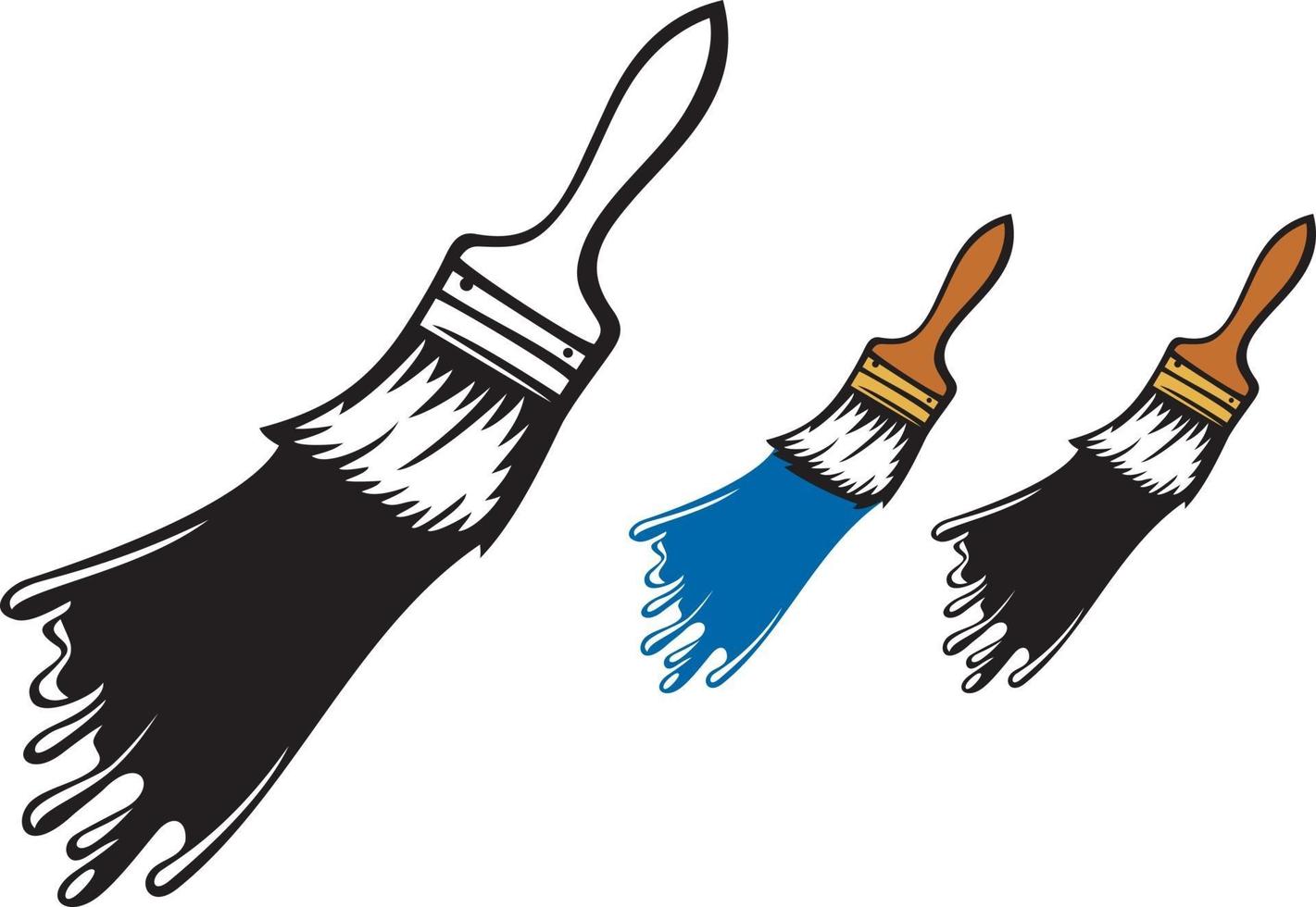 Paint Brush with Paint Stroke vector