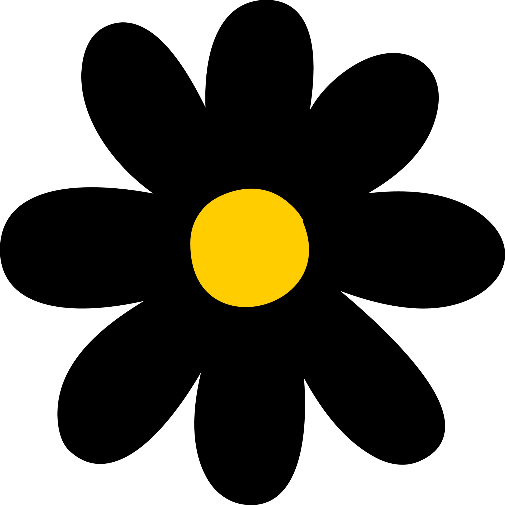 freehand silhouette daisy flower isolated on white background hand