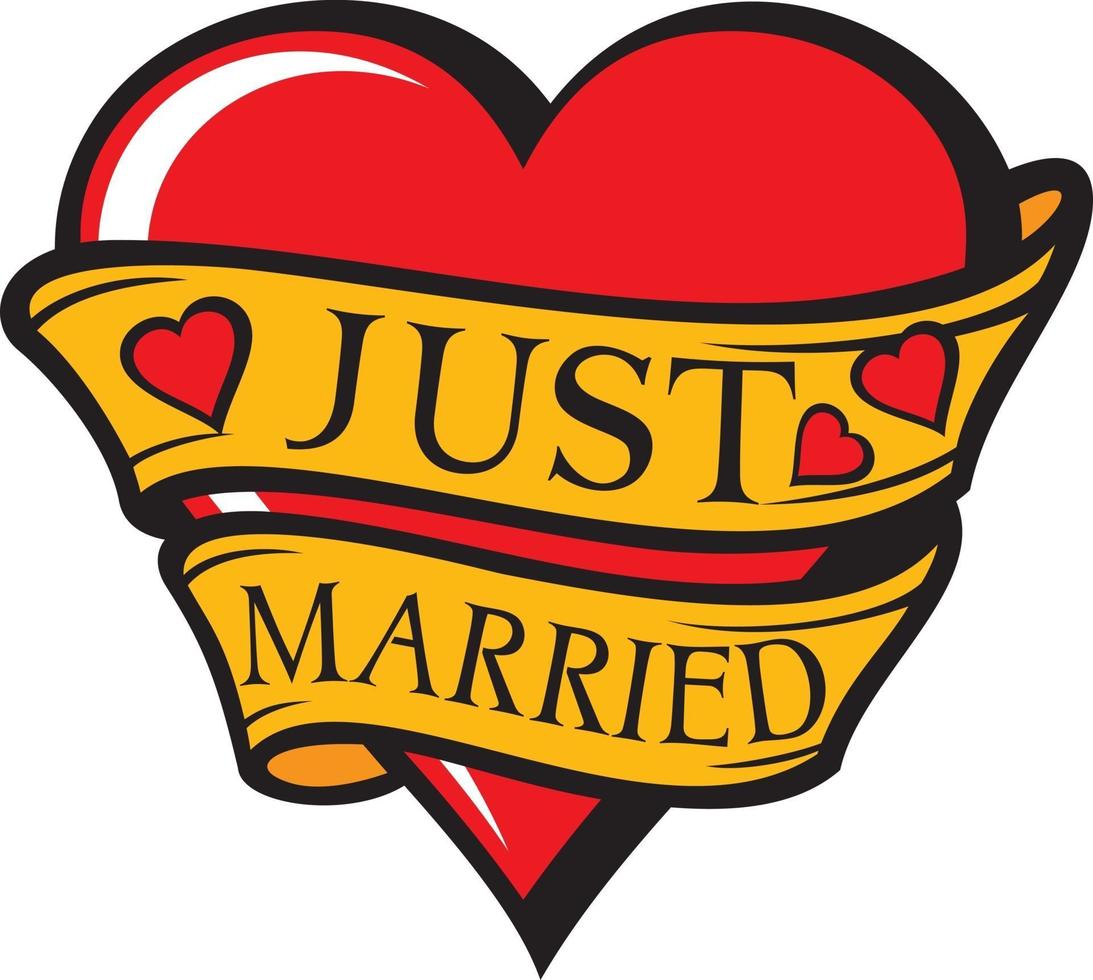 Just Married Heart vector