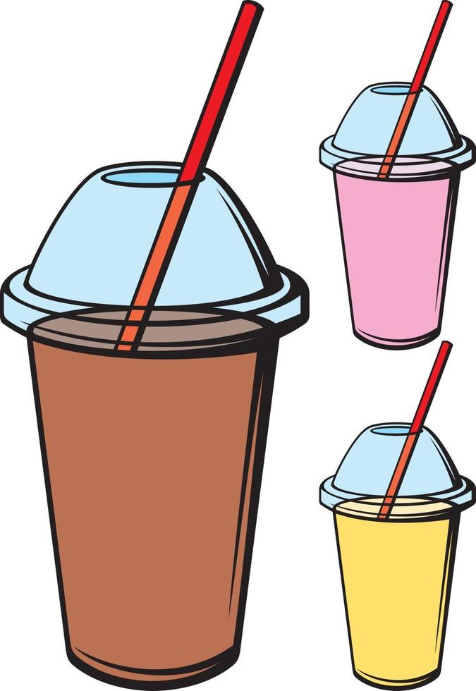 Beverage Cup with Drinking Straw vector