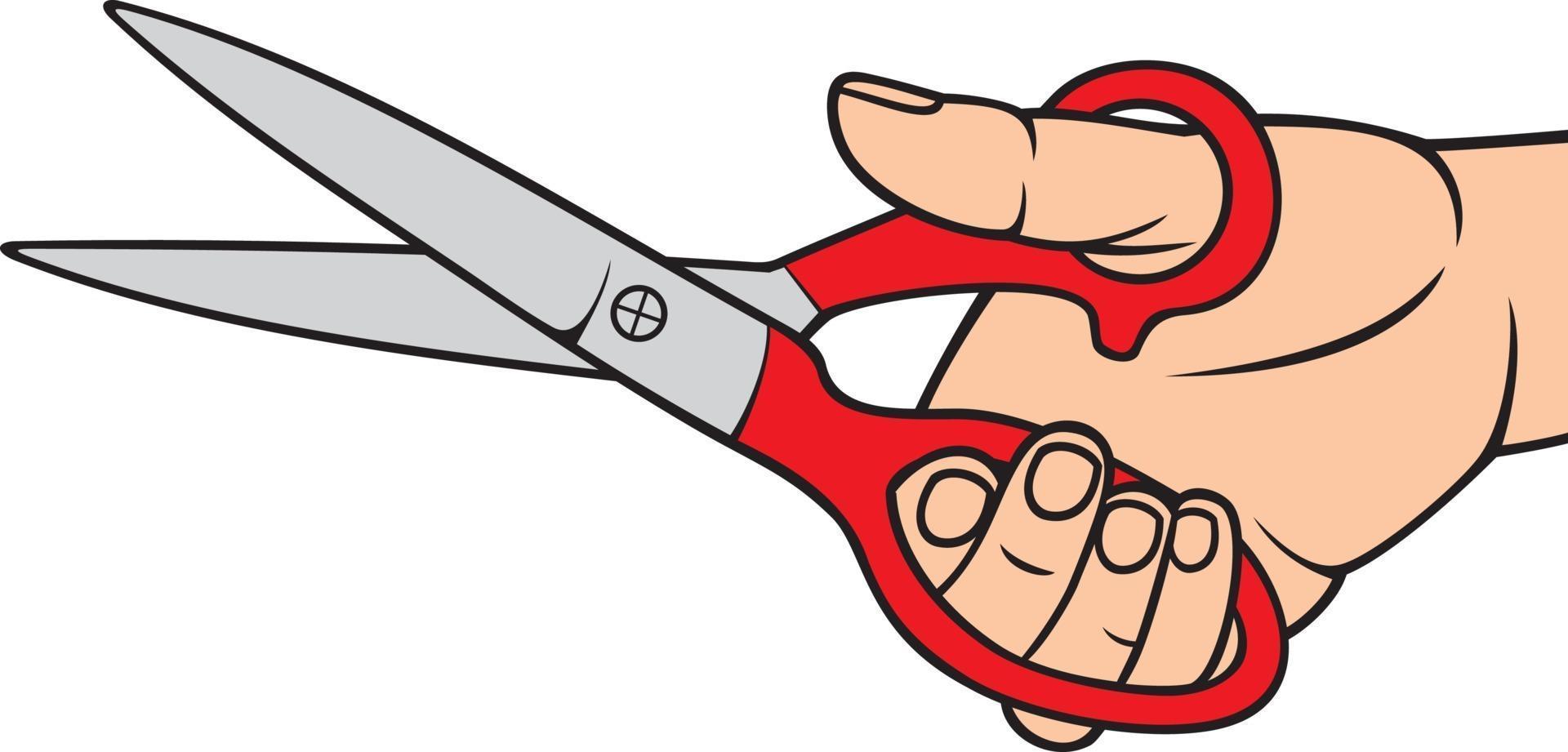 Hand Holding Scissors vector