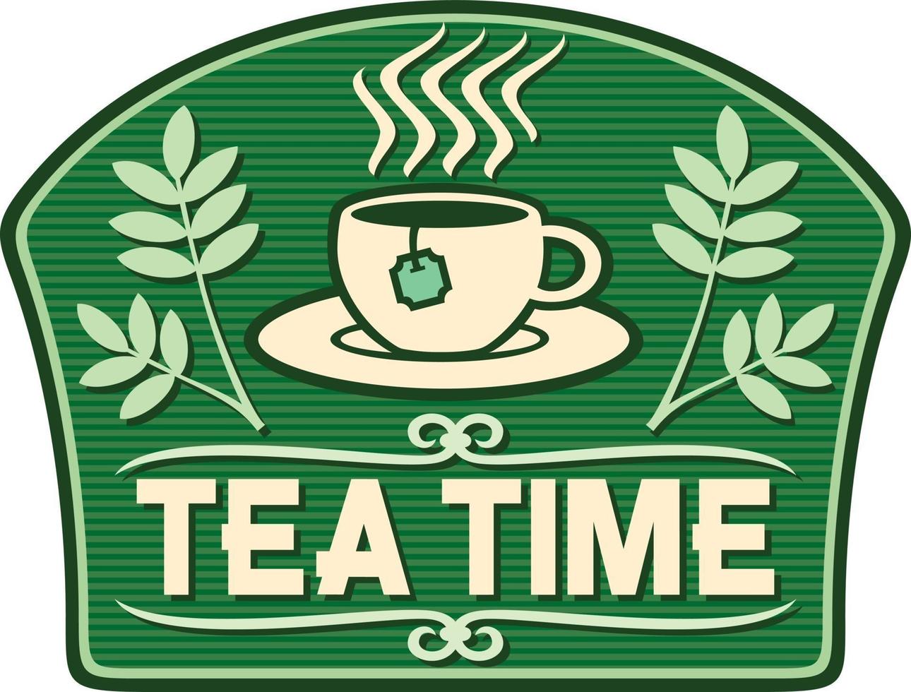 Tea Time Label vector