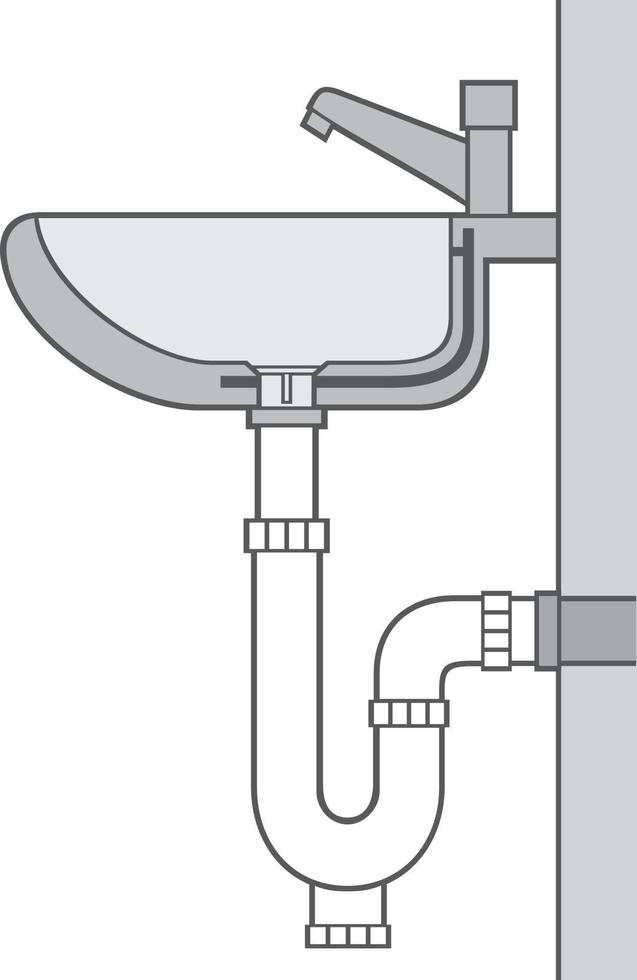 White Sink and Faucet vector