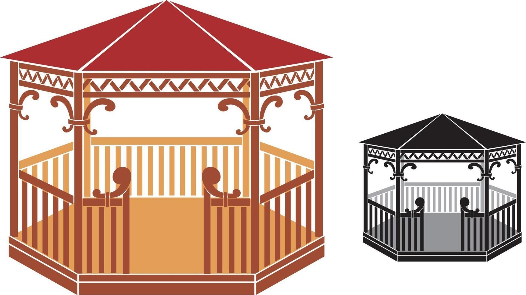 Wooden Gazebo Design vector