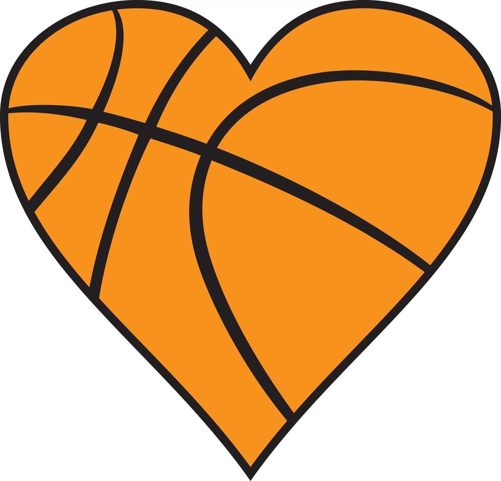 icono de corazón de baloncesto vector