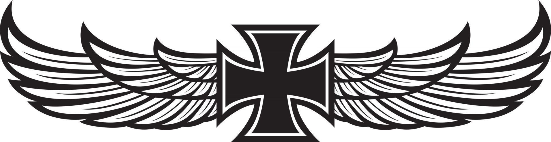 Cross with Wings vector