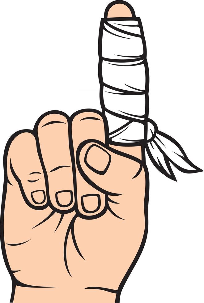 Finger with Gauze Bandage vector