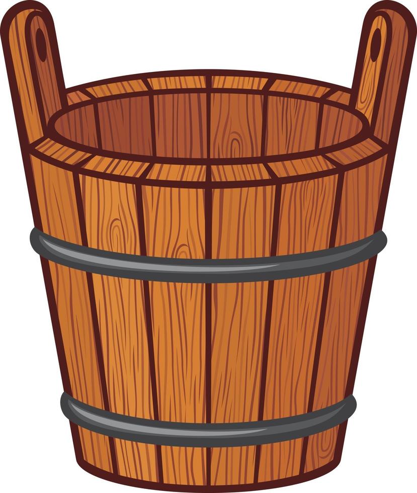Old Wooden Bucket vector
