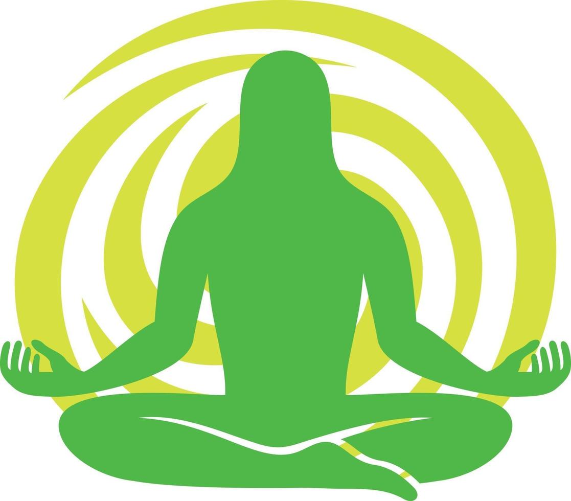 figura de hombre meditando símbolo vector