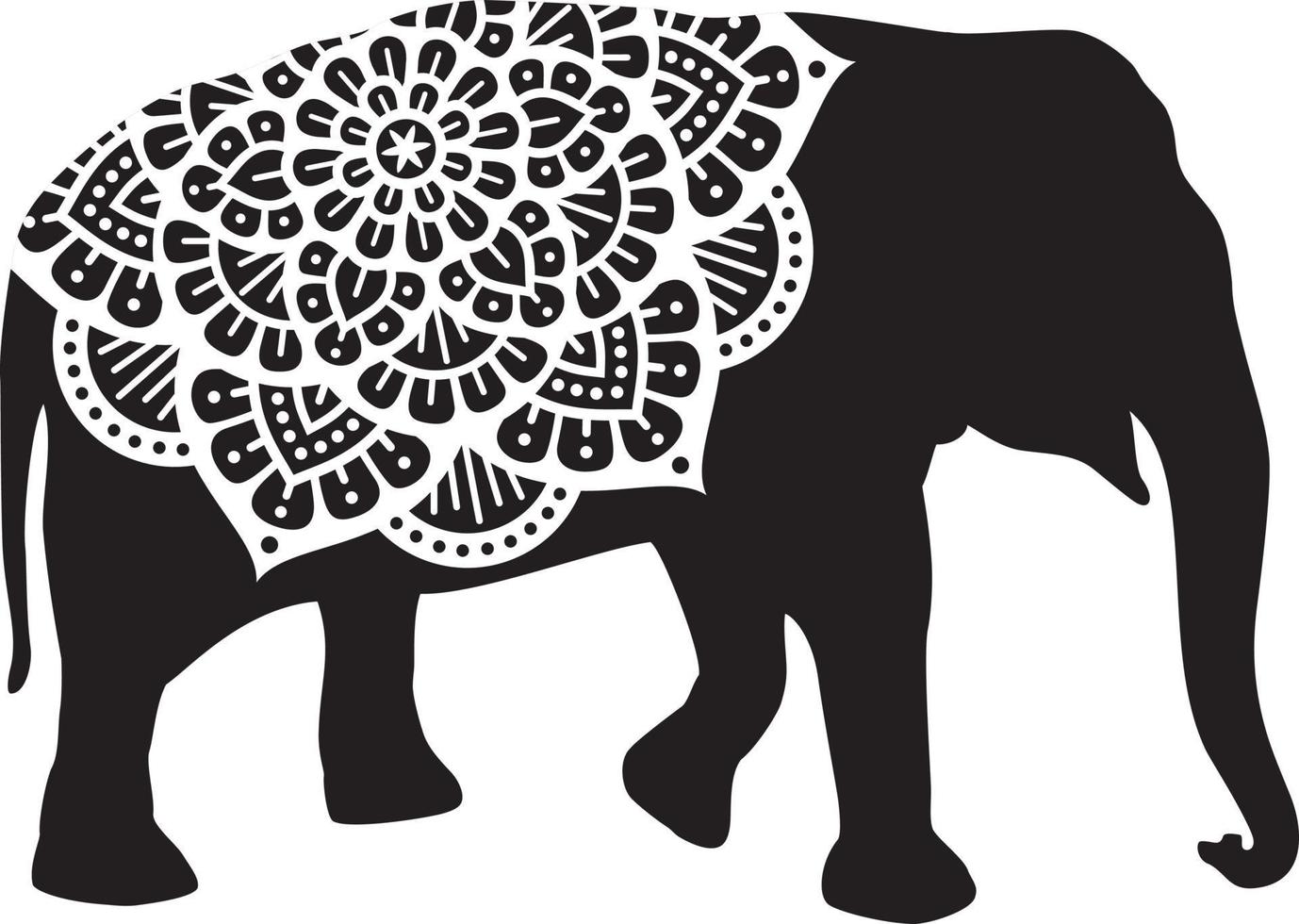 diseño de mandala elefante vector