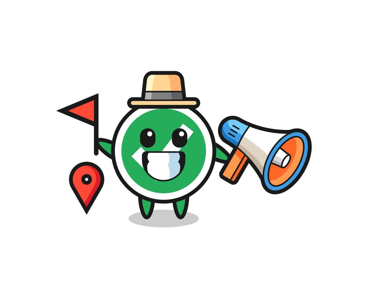 Character cartoon of check mark as a tour guide vector