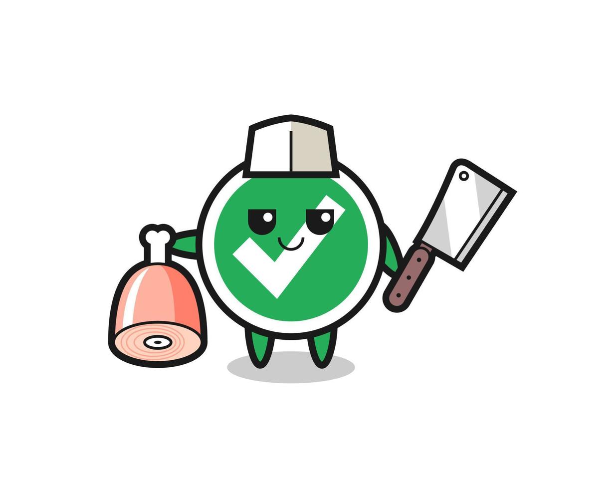 Illustration of check mark character as a butcher vector