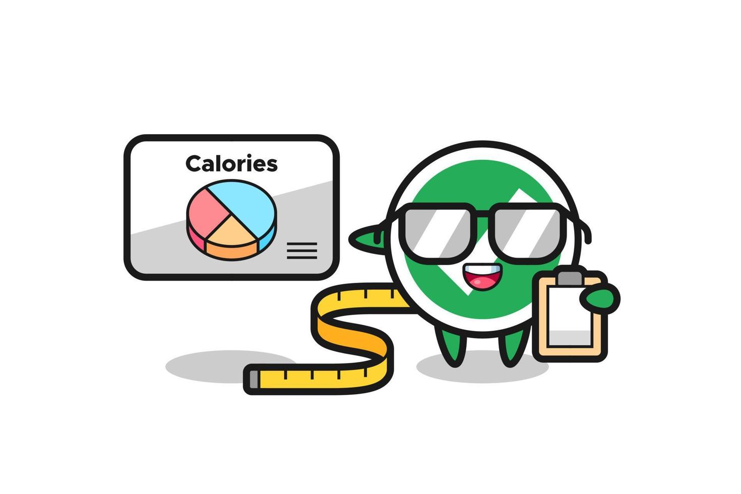 Illustration of check mark mascot as a dietitian vector