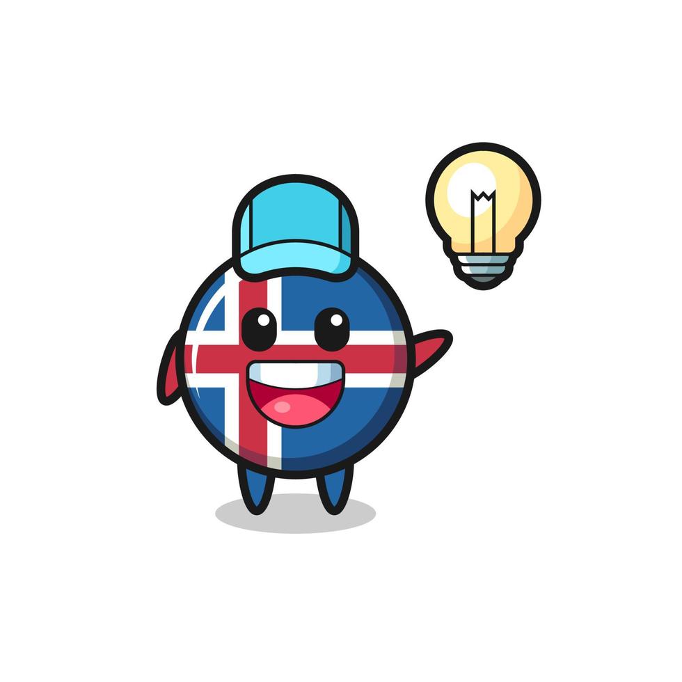 iceland flag character cartoon getting the idea vector