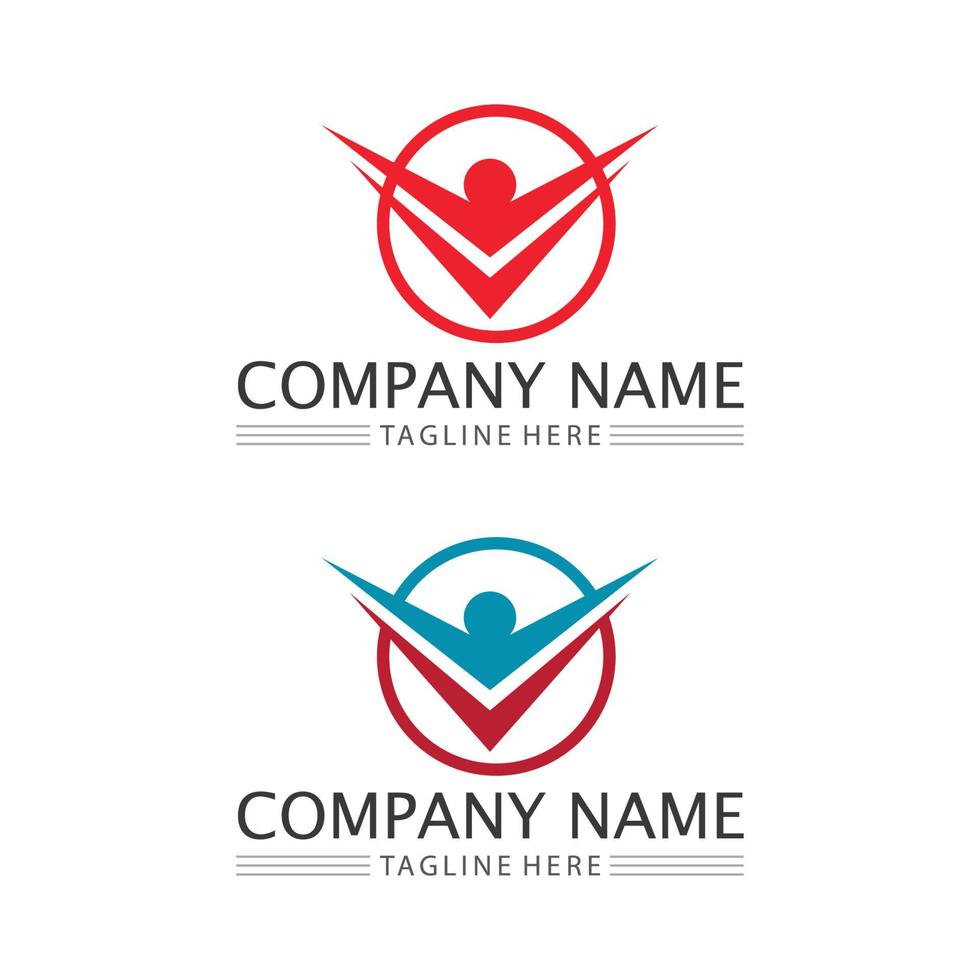 diseño de logotipos humanos y personas icono de atención comunitaria vector