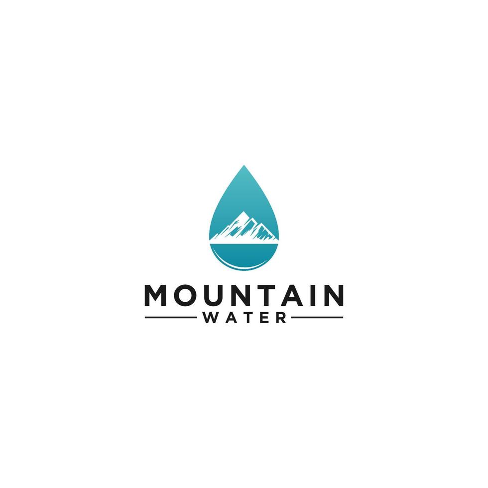 logotipo de la montaña de agua que representa las aguas claras de la montaña vector