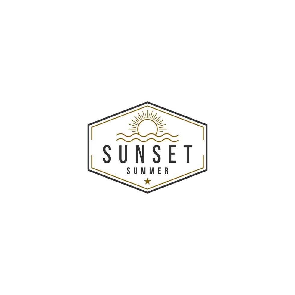 sunset logo design on a white background vector